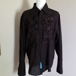 Roar Mens Western wear long sleeve shirt, size L